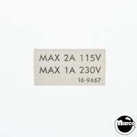 Label - convenience receptacle rating