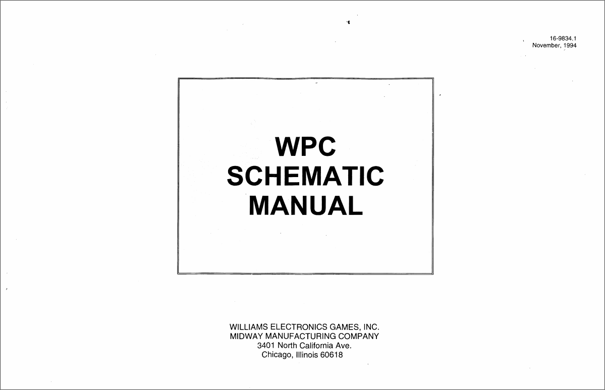 WPC Schematic Manual (November1994)