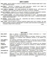 DIRTY HARRY (Williams) Score Cards