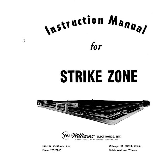 STRIKE ZONE Pinball (Williams) Manual & Schematic