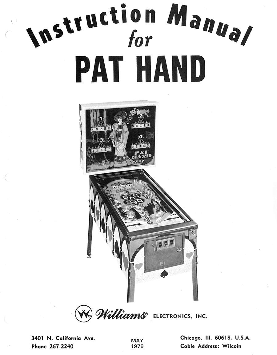 PAT HAND (Williams) Manual & Schematic