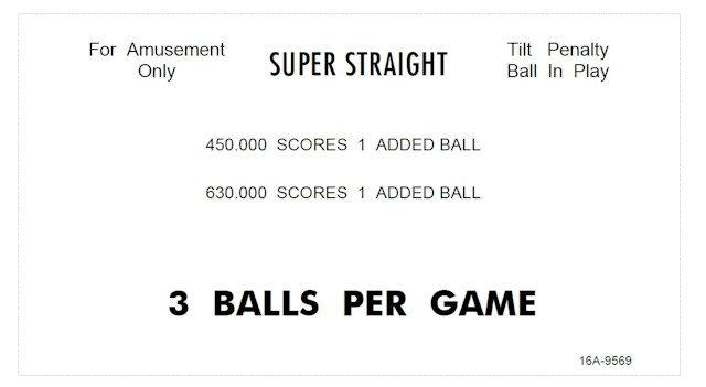 SUPER STRAIGHT (Sonic) Score Cards