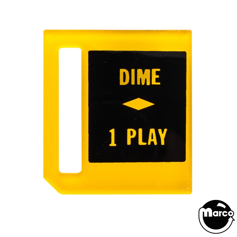 Price plate coin entry - Dime 1 Play