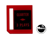 Price plate coin entry - Quarter/3 Plays