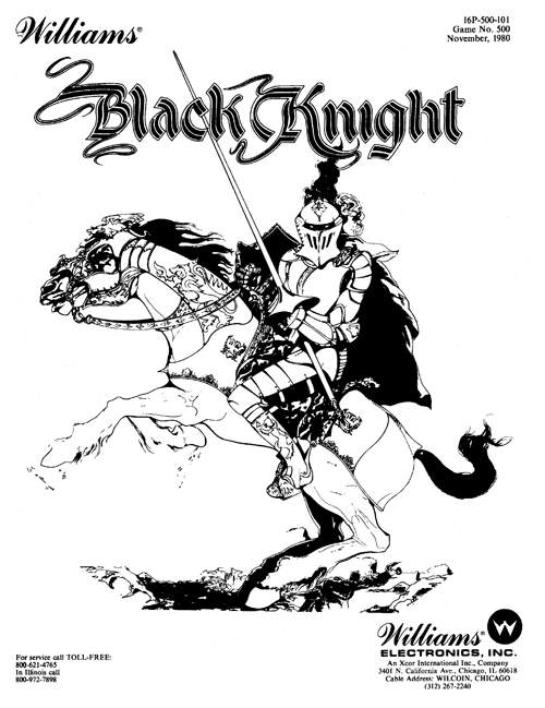 BLACK KNIGHT (Williams) Manual/Schematic Original