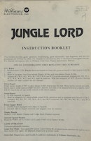 JUNGLE LORD (Williams) Handbook