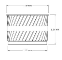 Nut metric insert M8 x 1.25mm taper ball shooter shaft