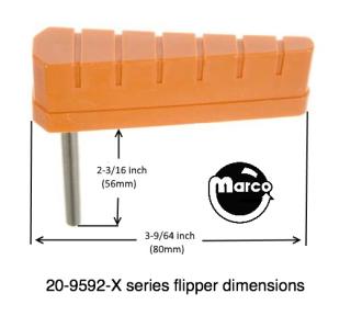 20-9592-6 - Flipper & shaft - ridges yellow - Marco Specialties