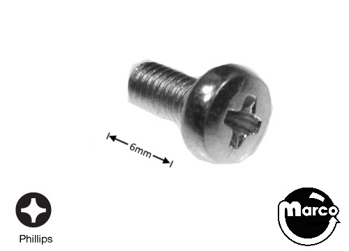 Machine Screw M3 x .5 x 6mm p-ph
