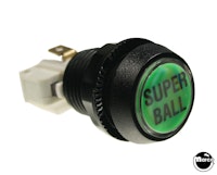 Pushbutton 1 inch round green 'Super Ball'