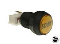 Pushbutton 1 inch round yellow 'Start'