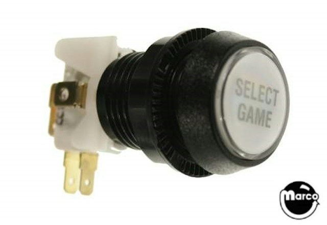 Pushbutton 1 inch round clear 'Select Game'