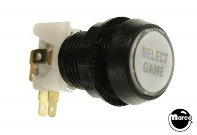 Pushbutton legend 'Select Game' 1 inch
