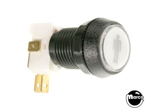 Pushbutton 1 inch round white 1 Player