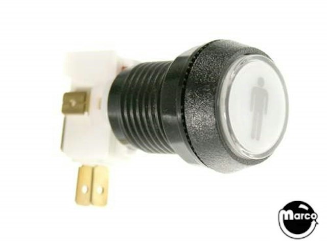 Pushbutton 1 inch round white 1 Player