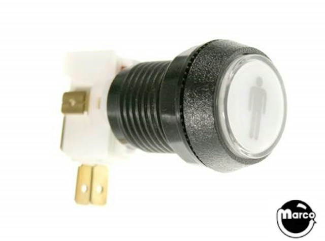 Pushbutton 1 inch round white 1 Player