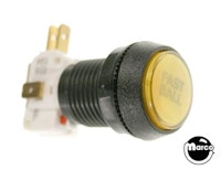 Pushbutton 1 inch round yellow 'Fast Ball'