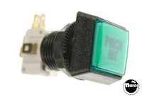 Pushbutton 1 inch square green 'Pinch Hit'