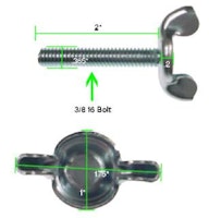 Wing bolt - 3/8-16 x 2 inch back box
