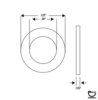 Washer nylon .380 x .625 x 0.125 inch black