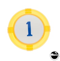 Pop bumper cap deco dome yellow '1' blue