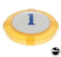 Pop bumper cap deco dome yellow '1' blue