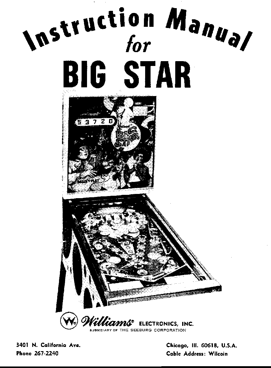 BIG STAR (Williams) Manual & Schematic
