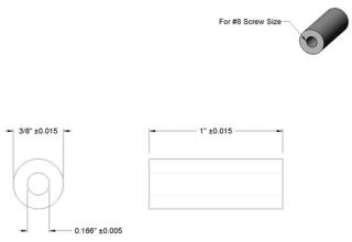 Spacer - plastic standoff 3/8 x 1 inch #8