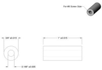 Spacer - plastic standoff 3/8 x 1 inch No.8