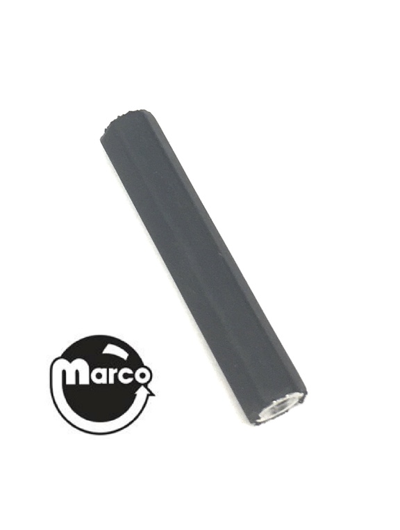 Hex spacer 1/4 x 1-5/8 inches 6-32 tap black