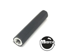 Hex spacer 1/4 x 1-5/8 inches 6-32 tap black