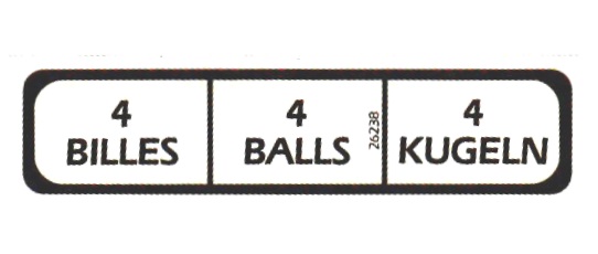 Label - 4 billes - 4 balls - 4 kugeln