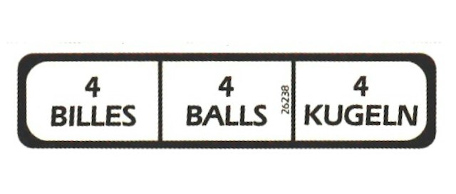 Label - 4 billes - 4 balls - 4 kugeln