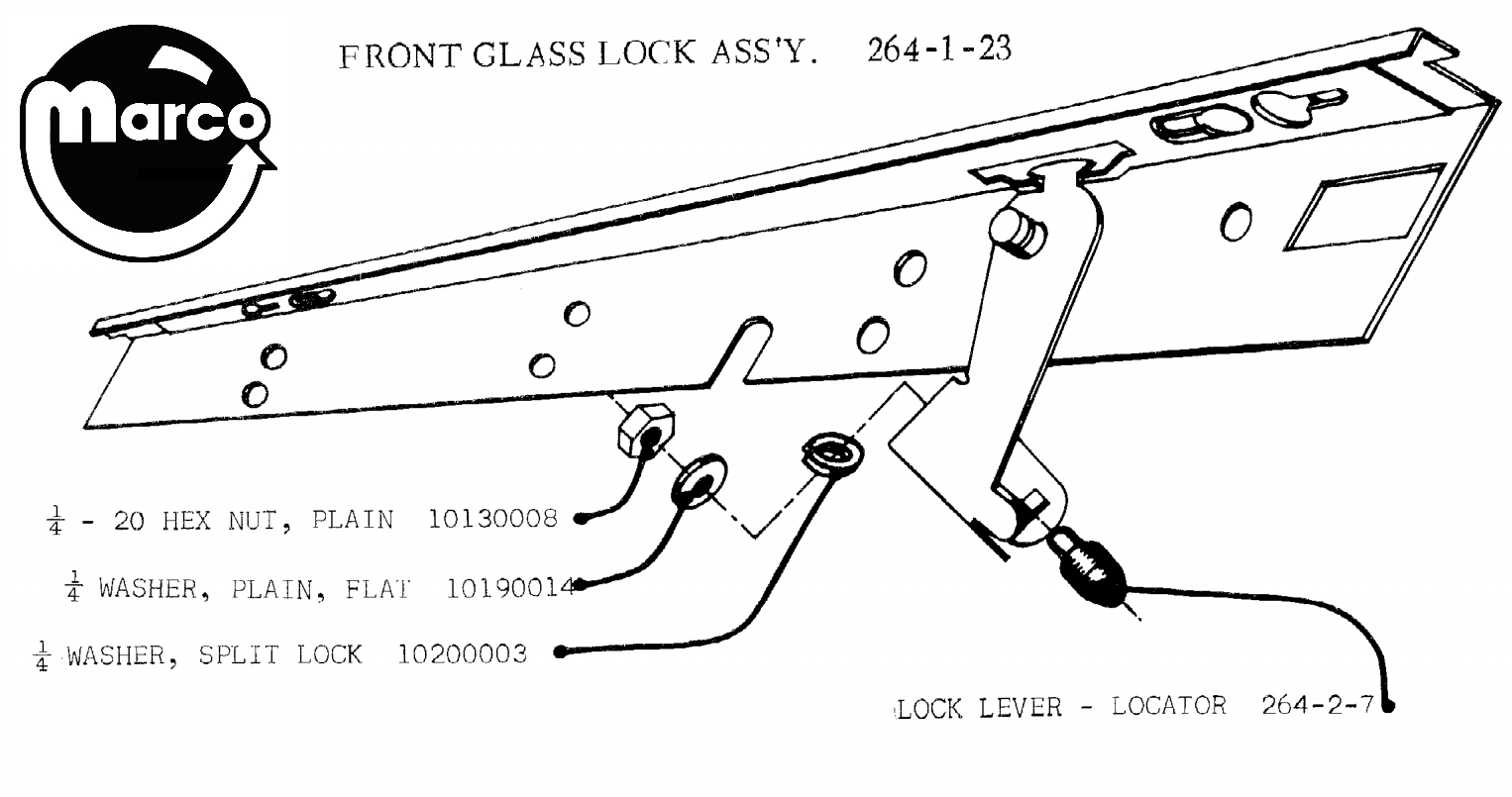 Lockbar receiver Allied Leisure top glass lock assembly