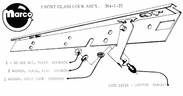 Lockbar receiver Allied Leisure top glass lock assembly