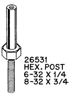 Bumper post 8-32 x 3/4 stud 6-32 x 1/4 inch tap Gottlieb