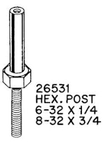 Bumper post 8-32 x 3/4 stud 6-32 x 1/4 inch tap Gottlieb