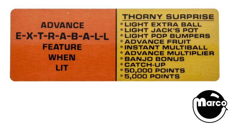 CACTUS JACK'S (Gottlieb) Decal billboard