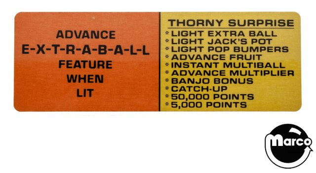 CACTUS JACK'S (Gottlieb) Decal billboard