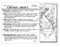 CACTUS JACK'S (Gottlieb) Score Cards