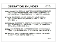 OPERATION THUNDER (Gottlieb) Score cards