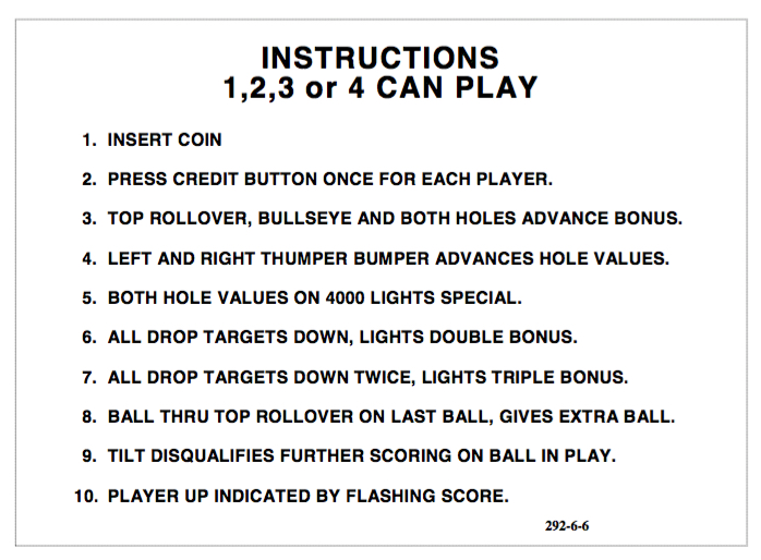 Score and Instruction Cards Allied Leisure