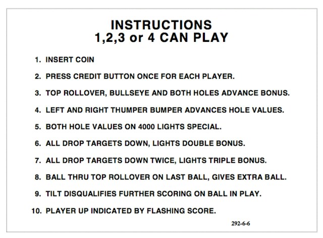 Score and Instruction Cards Allied Leisure