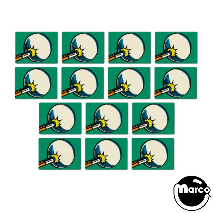 CUE BALL WIZARD (Gottlieb) Drop Target Decal Set (14)