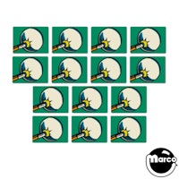 CUE BALL WIZARD (Gottlieb) Drop Target Decal Set (14)