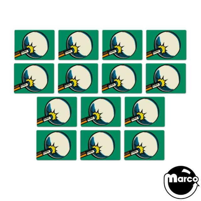 CUE BALL WIZARD (Gottlieb) Drop Target Decal Set (14)