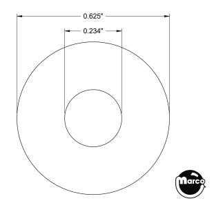 Washer nylon .234 x .625 x .063 inch black