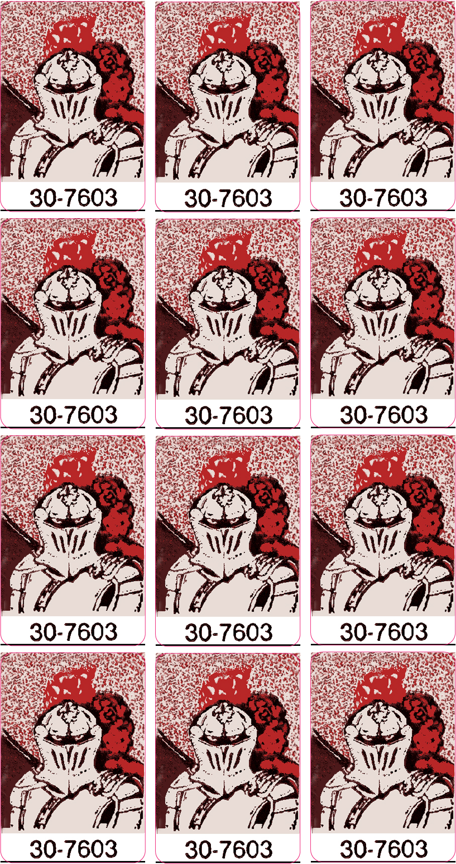 BLACK KNIGHT (Williams 1980) Target decals 12