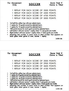 SOCCER (Williams 1964) Plastic set