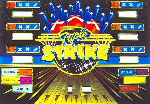 31-1193-1915 - TRIPLE STRIKE Shuffle (United) Backglass - Marco